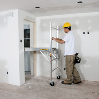 Mobile Work Scaffolding - Maxi Square Scaffolding, Aluminum Frame, 74" D x 75" H Equipment World