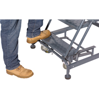 Weight Actuated Lockstep Rolling Ladders, 6 Steps, 24" Step Width, 60" Platform Height, Steel Equipment World