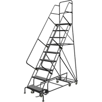 &eacute;chelles roulantes multidirectionnelles, 9 marches, Largeur de la marche 24", Hauteur de la plateforme 90", Acier Equipment World