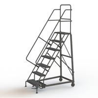 Heavy Duty Rolling Ladder, 7 Steps, 24" Step Width, 70" Platform Height, Steel Equipment World