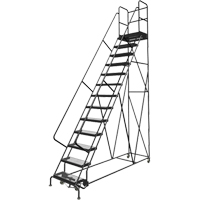 Deep Top Step Rolling Ladder, 13 Steps, 24" Step Width, 130" Platform Height, Steel VC777 | Equipment World