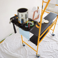 Jobsite Series 4' Safety Rail & Tool Shelf Scaffold Kit, Steel Frame, 49-1/2" D x 57-3/4" H Equipment World