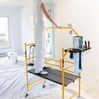 Jobsite Series 4' Safety Rail & Tool Shelf Scaffold Kit, Steel Frame, 49-1/2" D x 57-3/4" H Equipment World