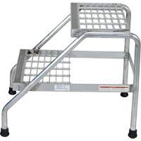 Aluminum Step Stand, 2 Step(s), 22-13/16" W x 24-9/16" L x 20" H, 500 lbs. Capacity VD457 | Equipment World