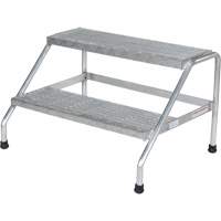 Aluminum Step Stand, 2 Step(s), 32-13/16" W x 24-9/16" L x 20" H, 500 lbs. Capacity VD458 | Equipment World