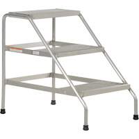 Aluminum Step Stand, 3 Step(s), 22-13/16" W x 34-9/16" L x 30" H, 500 lbs. Capacity VD459 | Equipment World