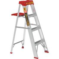 Step Ladder with Paint Tray, 4', Aluminum, 200 lbs. Capacity, Type 3 Equipment World