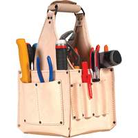 Electrical & Maintenance Tool Pouches, Leather, 17 Pockets, Beige Equipment World