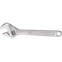 Adjustable Wrench, 12-1/8" L, 1-19/32" Max Width, Chrome Equipment World