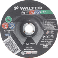 Flexcut Depressed Centre Grinding Wheels, 7", 24 Grit, Aluminum Oxide, 7/8", 8600 RPM, Type 29 Equipment World