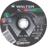Flexcut Depressed Centre Grinding Wheels, 7", 60 Grit, Aluminum Oxide, 7/8", 8600 RPM, Type 29 Equipment World