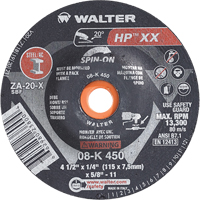 Double-X Depressed Centre Grinding Wheel, 4-1/2" x 1/4", 5/8"-11 Arbor, Type 27S Equipment World