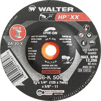 Double-X Depressed Centre Grinding Wheel, 5" x 1/4", 5/8"-11 Arbor, Type 27S Equipment World