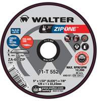 Zip One Cut-Off Wheel, 5" x 1/32", 7/8" Arbor, Type 1, Zirconia Alumina, 12200 RPM Equipment World