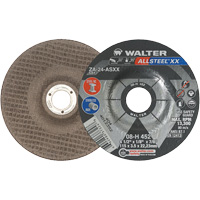 Depressed Centre Grinding Wheels - Allsteel XX, 4-1/2" x 1/8", 7/8" Arbor, Type 27, Zirconia Alumina, 13300 RPM Equipment World