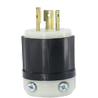 2-Pole 3-Wire Grounding Locking Plug, Nylon, 20 A, 347 V, L24-20P Equipment World