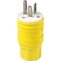 Wetguard Watertight Straight Blade Plug, Plastic, 20 A, 250 V Equipment World