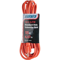 Extension Cord, Indoor/Outdoor, SJTW, 16/3 AWG, 13 A, 15' Equipment World