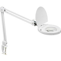 LED Magnifier with A-Bracket, 3 Diopter, LED Light, 47" Arm, C-Clamp, White Equipment World