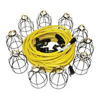 LED Stringlights, 10 Lights, 100' L, Metal Housing Equipment World