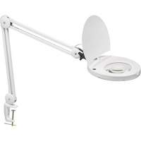 Adjustable Magnifier Lamp, 5 Diopter, LED Light, 47" Arm, C-Clamp, White XI489 | Equipment World