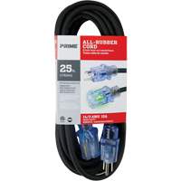 All-Rubber Extension Cord, Outdoor, SJOOW, 14/3 AWG, 15 A, 25' Equipment World