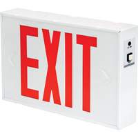 Exit Sign, LED, Battery Operated/Hardwired, 12-1/5" L x 7-1/2" W, English XI788 | Equipment World