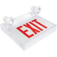 Exit Sign with Security Lights, LED, Battery Operated/Hardwired, 12-1/10" L x 11" W, English XI789 | Equipment World