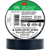 Temflex General Use Vinyl Electrical Tape 175, 19 mm (3/4") x 18 M (60'), Black, 7 mils Equipment World