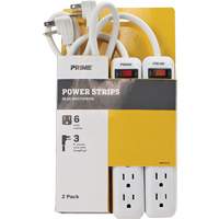 Power Strip 2-Pack, 6 Outlet(s), 3', 15 A, 1875 W, 125 V Equipment World