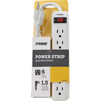 Power Strip, 6 Outlet(s), 1-1/2', 15 A, 1875 W, 125 V Equipment World