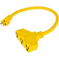 Extension Power Adapter, Outdoor, STOW, 12/3 AWG, 15 A, 3 Outlet(s), 2' Equipment World