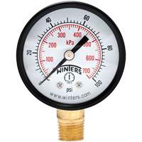 Economy Pressure Gauge, 2" , 0 - 100 psi, Bottom Mount, Analogue Equipment World