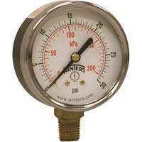 Economy Pressure Gauge, 2-1/2" , 0 - 30 psi, Bottom Mount, Analogue Equipment World