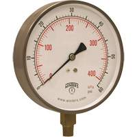 Contractor Pressure Gauge, 4-1/2" , 0 - 60 psi, Bottom Mount, Analogue YB899 | Equipment World