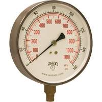 Contractor Pressure Gauge, 4-1/2" , 0 - 160 psi, Bottom Mount, Analogue YB901 | Equipment World