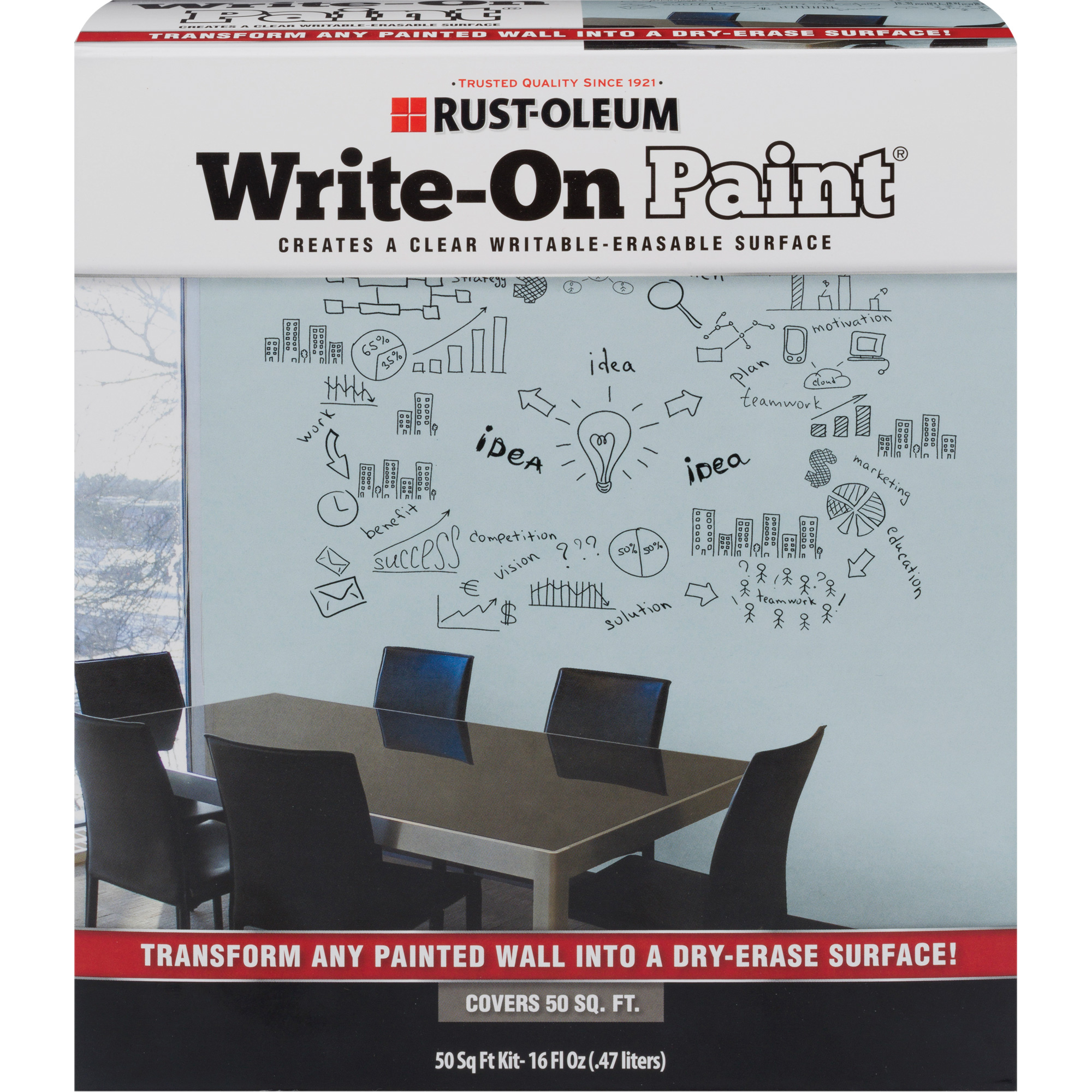 RustOleum WriteOn Paint® DryErase Surface Paint, 473 ml, Kit, Clear